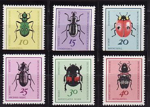 ГДР, 1968, Жуки, Насекомые, 6 марок